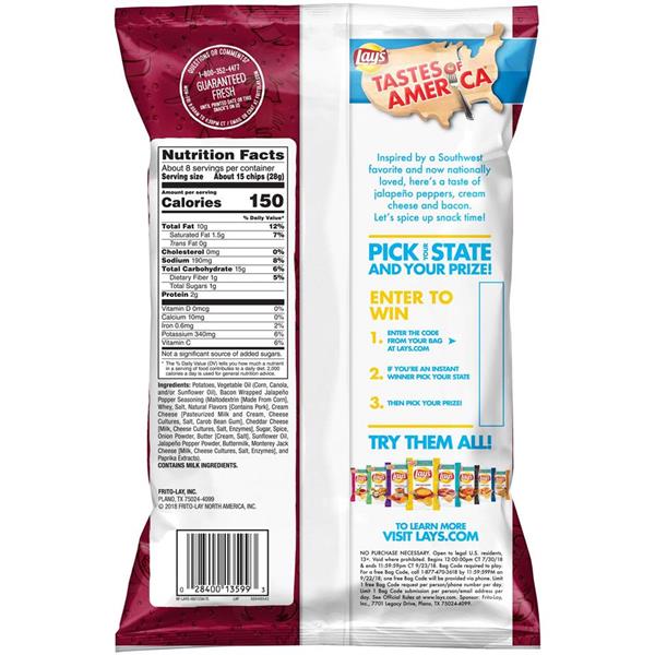 Lay's Wavy Bacon Wrapped Jalapeno Potato Chips HyVee Aisles Online