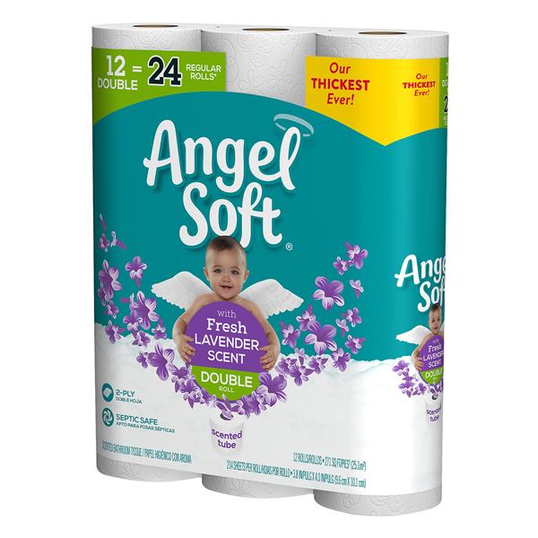 Angel Soft 2 Ply Double Rolls Fresh Lavender Scent Bathroom Tissue Hy