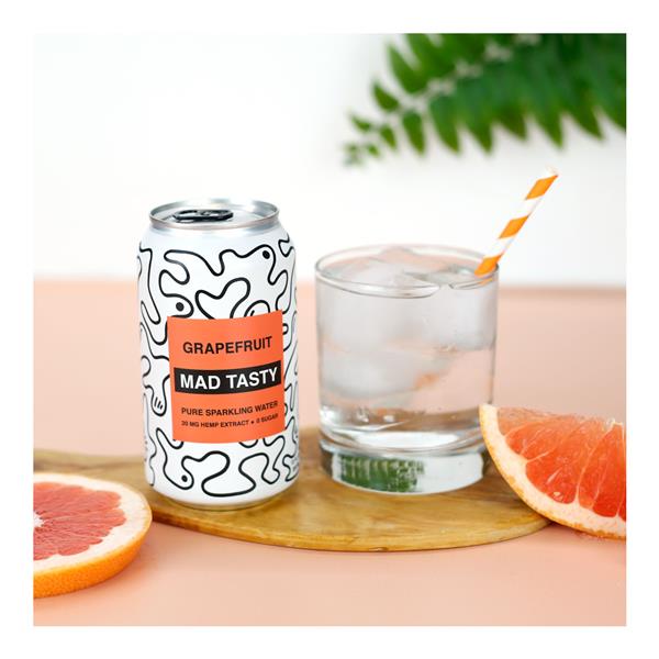 Mad Tasty Grapefruit Sparkling Water, 20Mg Hemp Extract | Hy-Vee