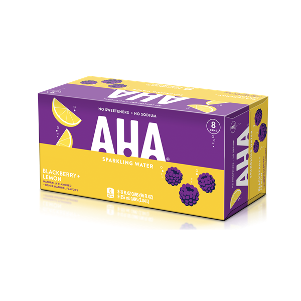 AHA Sparkling Water, Blackberry + Lemon 8 Pack | Hy-Vee Aisles