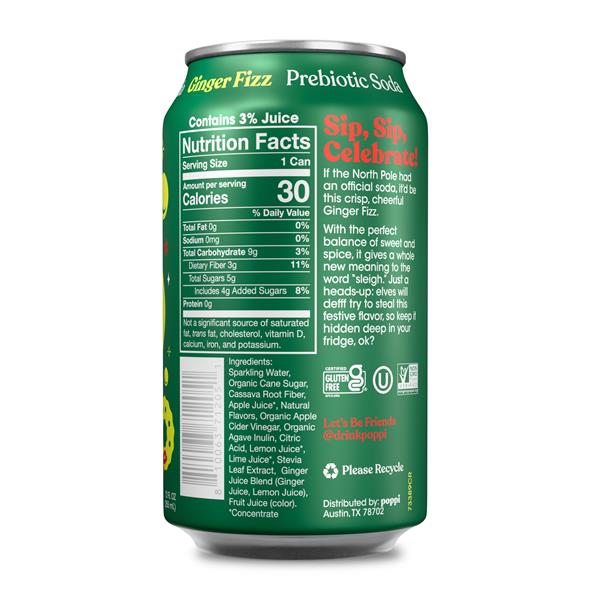 Poppi Ginger Fizz Prebiotic Soda Can | Hy-Vee Aisles Online
