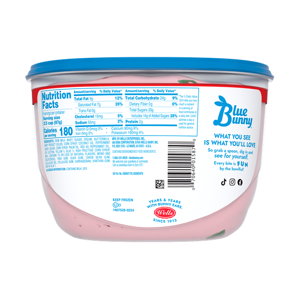 Blue Bunny Holiday Peppermint Stick Frozen Dessert, 48 fl oz | Hy